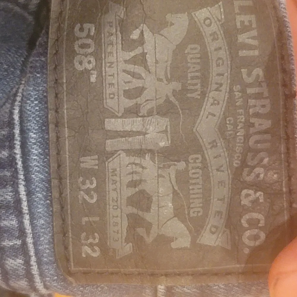 Levi's 508 Jeans Men's Blue Denim Regular Taper, 32x32, Black Tab